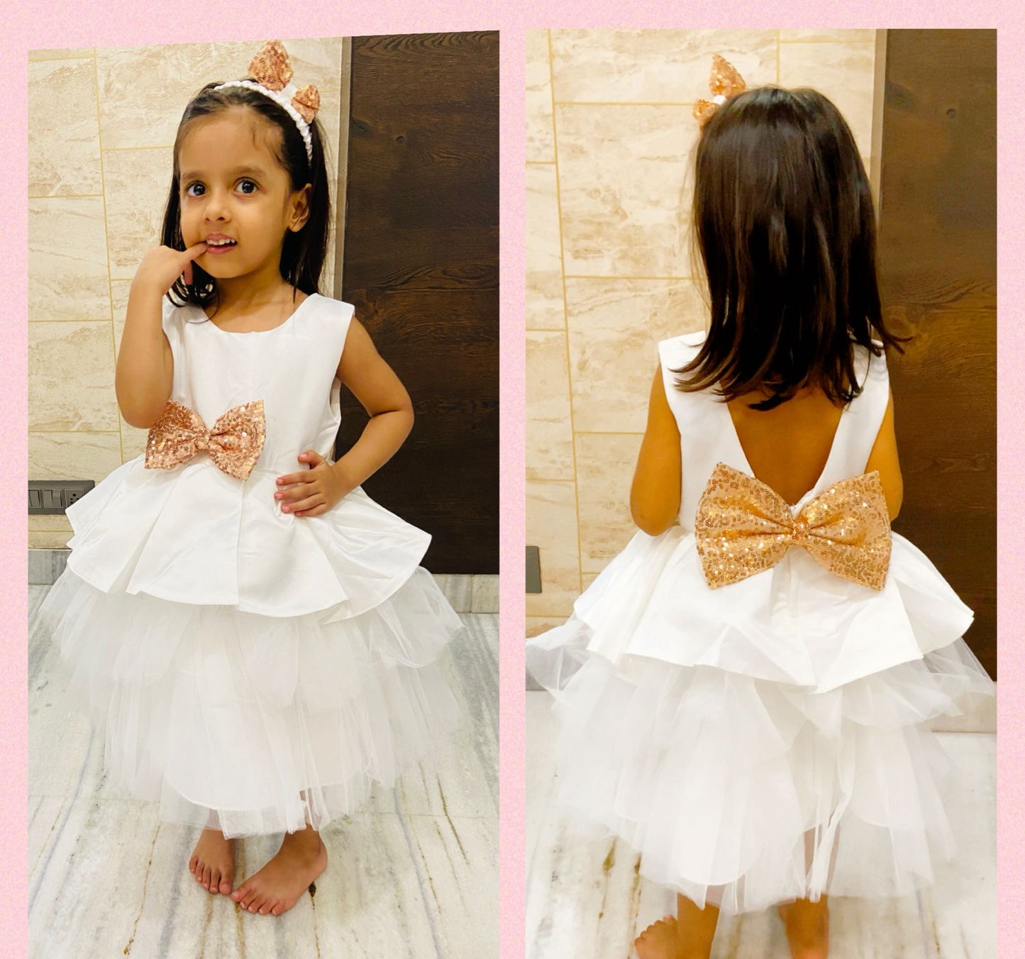 White doll up frock